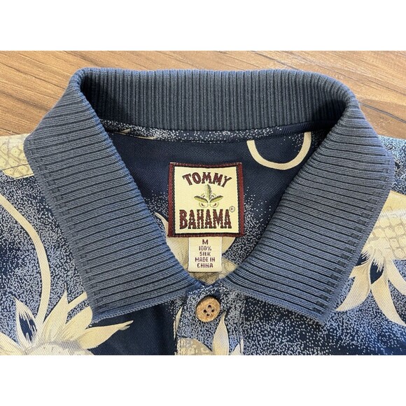 Tommy Bahama Hawaiian Polo Shirt Mens L Silk Pineapple Coconut All Over Print - Picture 3 of 10